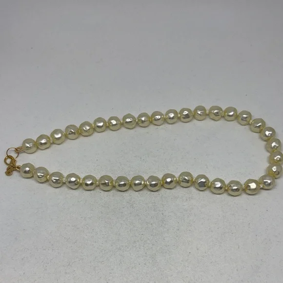 Christian Dior Cream Baroque Pearl Necklace